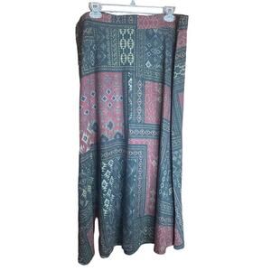 Western Coldwater Creek Petite Patchwork Maxi Skirt